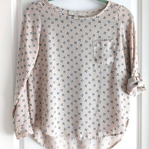 Pink floral blouse from Loft